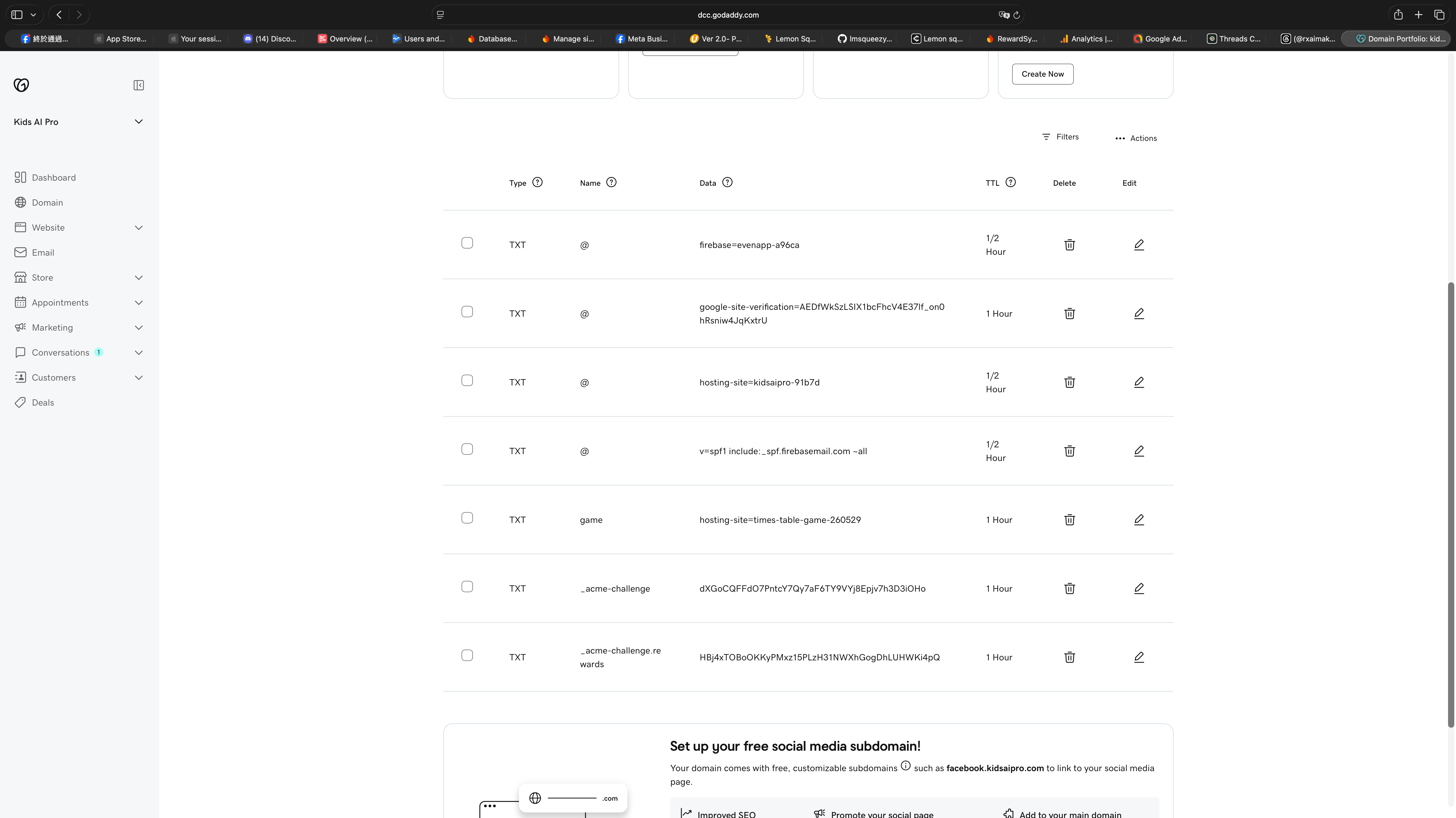 GoDaddy 新增 DNS 記錄